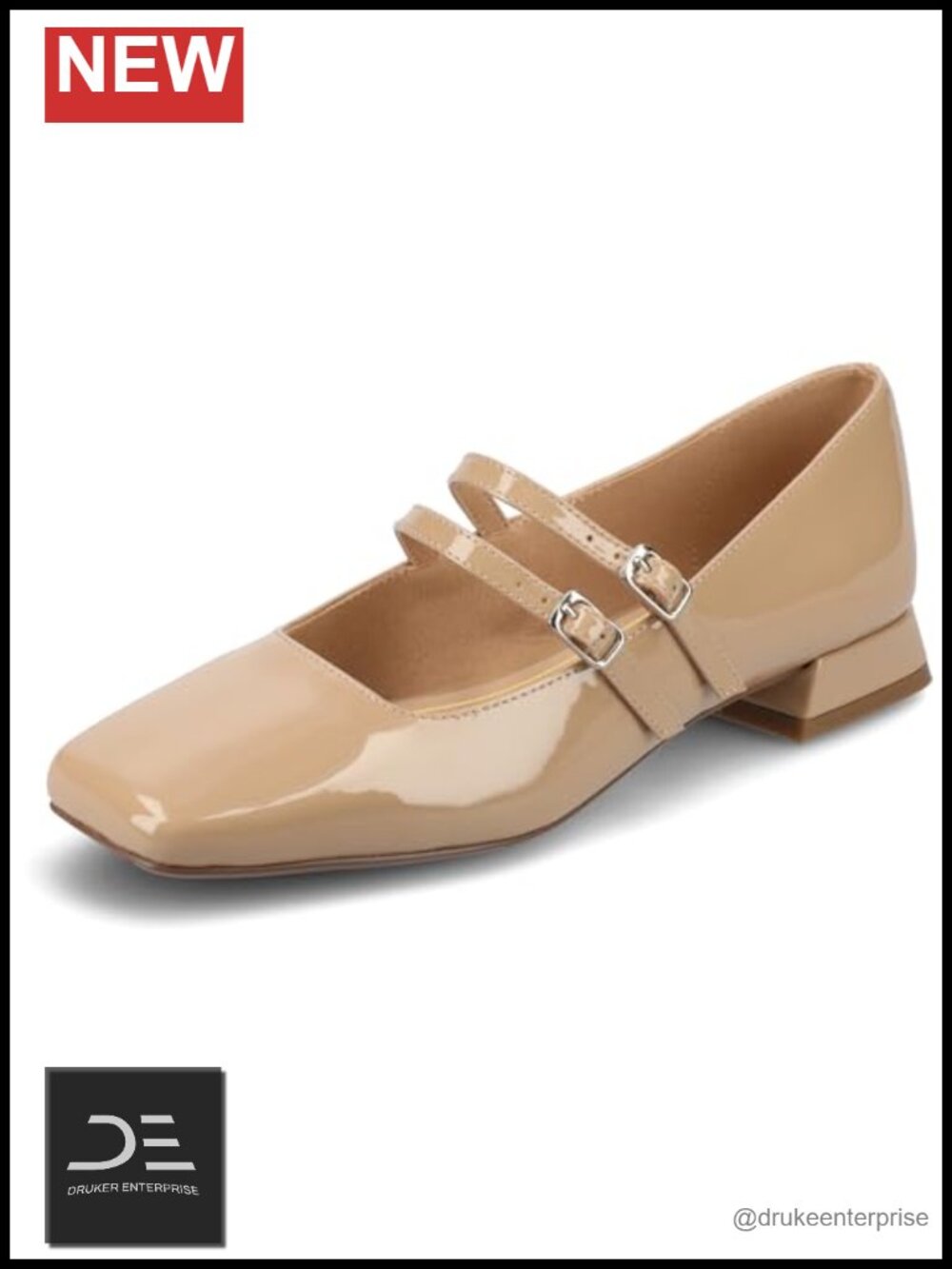 Journee Collection Mary Jane Flats Square Toe Block Heel Cushioned Faux Leather